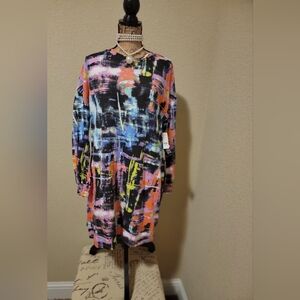 New York & Company Multicolor Abstract Dress